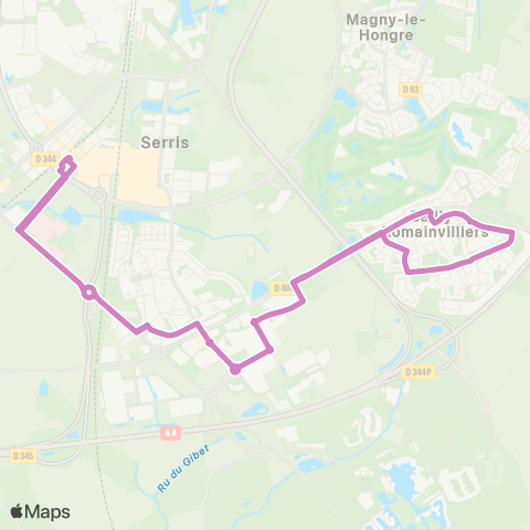 Île-de-France Mobilités Gare de Val d'Europe <> Gare de Val d'Europe map