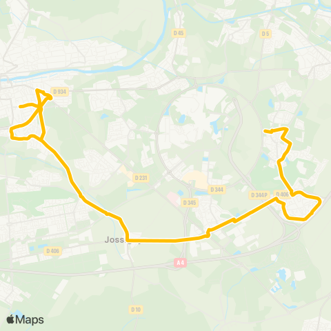 Île-de-France Mobilités Gare de Val d'Europe <> Gare de Lagny Thorigny map