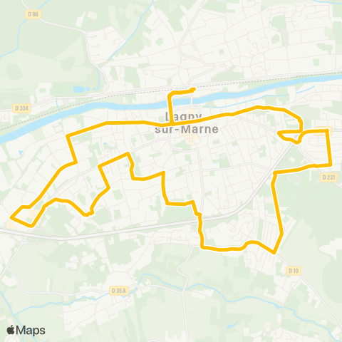 Île-de-France Mobilités Gare de Lagny Thorigny <> Gare de Lagny Thorigny map
