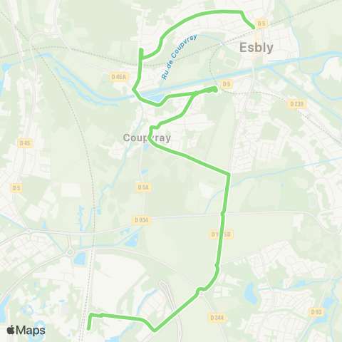 Île-de-France Mobilités Chessy N. / Quai G <> Gare d'Esbly (Quai B) map