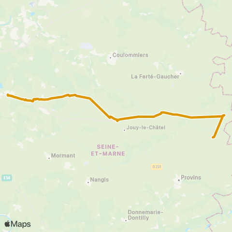 Île-de-France Mobilités Gare de Tournan <> Bourg map