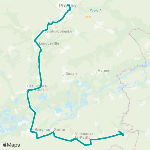 Île-de-France Mobilités Place Mérot <> Gare de Longueville map