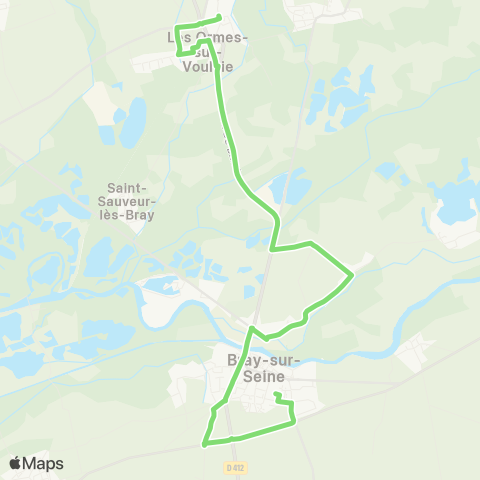 Île-de-France Mobilités Moulin Ocle <> Collège Jean Rostand map