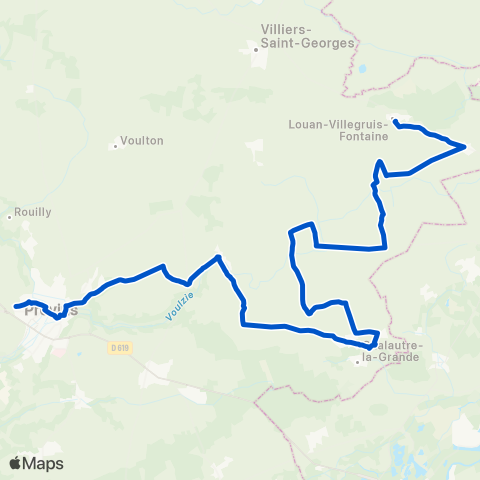 Île-de-France Mobilités Ville Haute Quai 3 <> Louan map