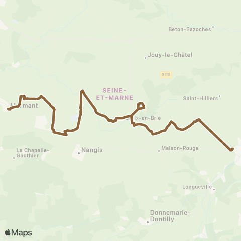 Île-de-France Mobilités Ville Haute Quai 5 <> Les Montils map