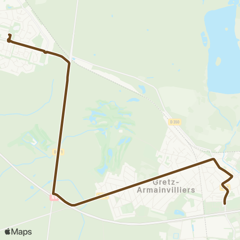 Île-de-France Mobilités Gare de Tournan <> Lycée Ventura map