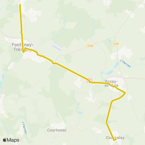 Île-de-France Mobilités Gare de Marles-en-Brie <> Lycée la Tour des Dames map