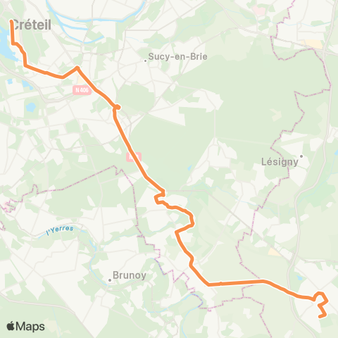 Île-de-France Mobilités Préfecture <> Stade Lucien Destal map