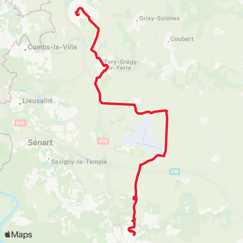 Île-de-France Mobilités Petit Grisy <> Tribunal administratif / Melun map
