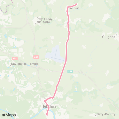 Île-de-France Mobilités Gare de Melun / Pl. de l'Ermitage <> Ctre de Réadaptation (Crra) map