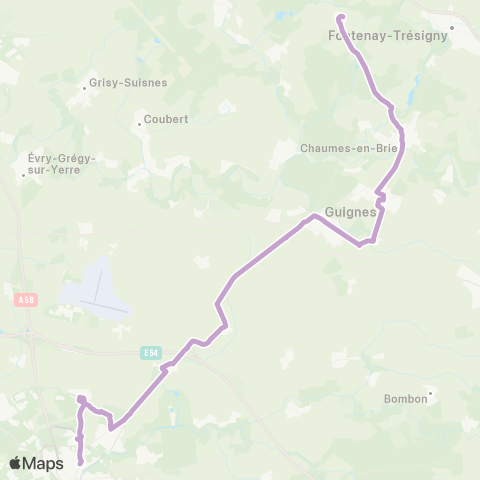 Île-de-France Mobilités Les Sablons <> Tribunal administratif / Melun map