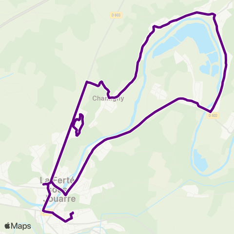 Île-de-France Mobilités École Fauvet <> Gare de la Ferté-sous-Jouarre (Quai I) map
