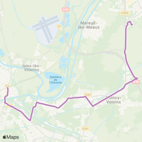 Île-de-France Mobilités Collège de la Dhuis <> Ségy map