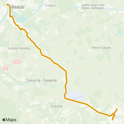 Île-de-France Mobilités Gare de Coulommiers <> Gare de Meaux (Dépose) map