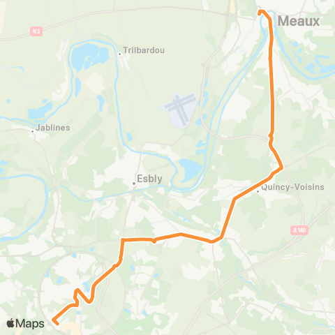 Île-de-France Mobilités Chessy S. / Quai I <> Gare de Meaux (Dépose) map