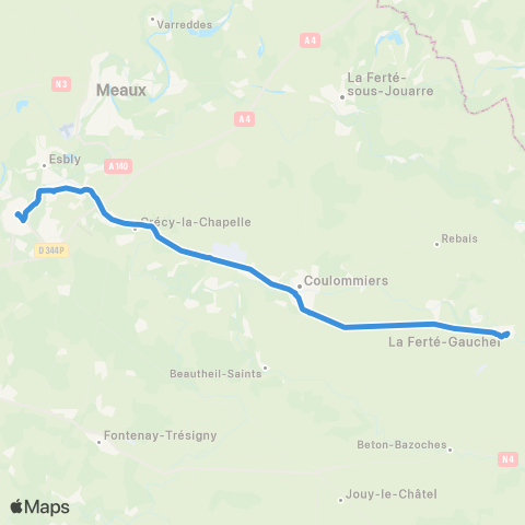 Île-de-France Mobilités Chessy Sud / Quai d <> Gambetta map