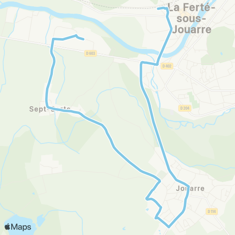 Île-de-France Mobilités ZI le Hainault <> Gare de la Ferté-sous-Jouarre (Quai I) map
