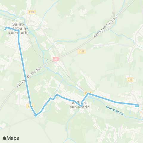 Île-de-France Mobilités Collège Stéphane Hessel <> Gare de Crécy-la-Chapelle (Dépose) map