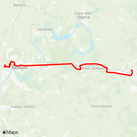 Île-de-France Mobilités Gare de la Ferté-sous-Jouarre (Quai J) <> Gare de Meaux (Dépose) map