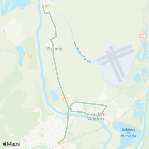 Île-de-France Mobilités Rue des Prés <> Gare d'Esbly / Quai A map