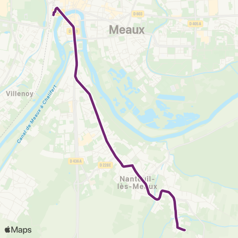 Île-de-France Mobilités Collot <> Gare de Meaux (Dépose) map
