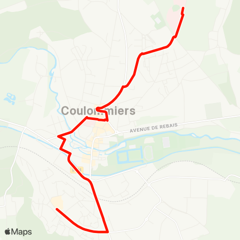 Île-de-France Mobilités Hôpital <> Vaux Centre Commercial map