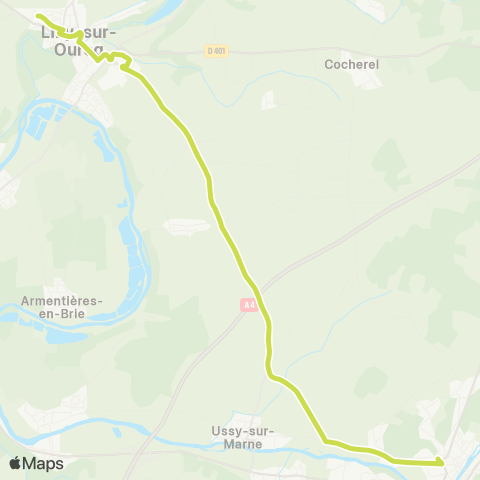 Île-de-France Mobilités Gare de la Ferté-sous-Jouarre (Quai G) <> Mairie map