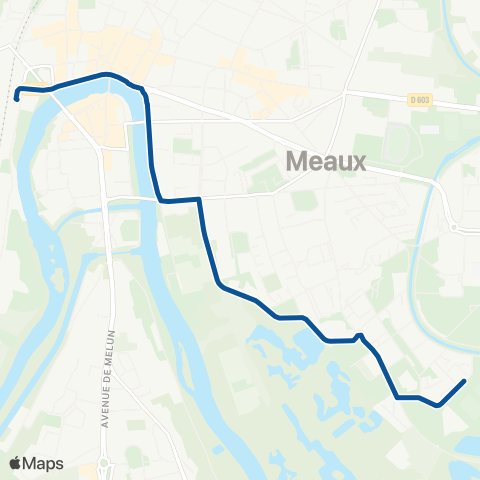 Île-de-France Mobilités Gare de Meaux Quai 5 <> Colisée de Meaux map