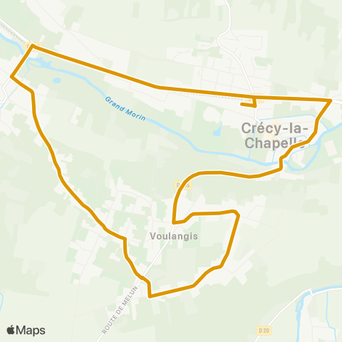 Île-de-France Mobilités Gare de Crécy la Chapelle (Quai B) <> Gare de Crécy-la-Chapelle (Dépose) map