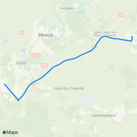 Île-de-France Mobilités Gare de la Ferté-sous-Jouarre (Quai H) <> Chessy S. / Quai A (Dépose) map