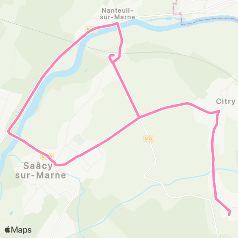 Île-de-France Mobilités Gare de Nanteuil Saâcy <> Villaré map