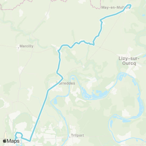 Île-de-France Mobilités Gare de Meaux Quai I <> Ancien Calvaire map