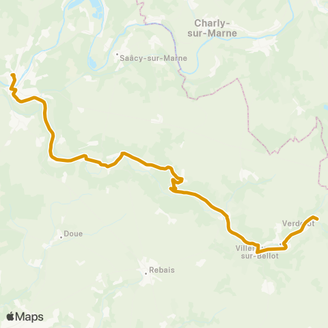 Île-de-France Mobilités Gare de la Ferté-sous-Jouarre (Quai F) <> Pl. de la Mairie map