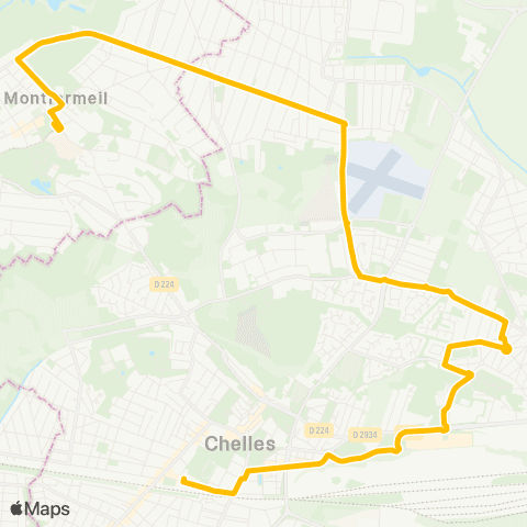 Île-de-France Mobilités Hôp. de Montfermeil <> Gare de Chelles - Gournay map