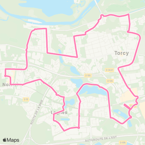 Île-de-France Mobilités Gare de Torcy <> Gare de Torcy map
