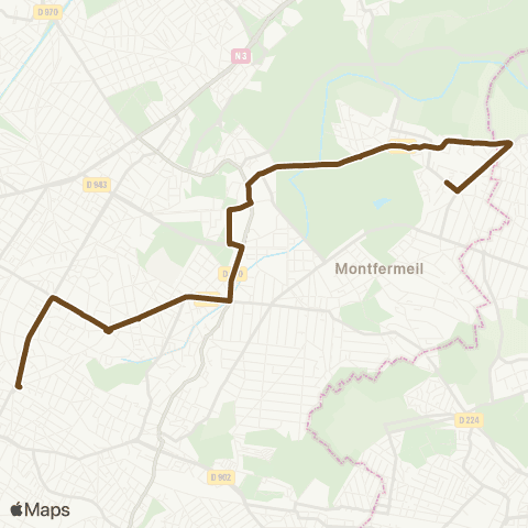 Île-de-France Mobilités Gare du Raincy - Villemomble - Montfermeil <> Corot map