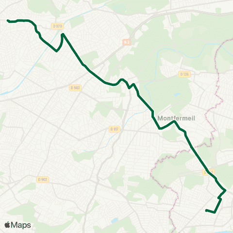 Île-de-France Mobilités Gare de Chelles - Gournay <> Gare d'Aulnay-sous-Bois map