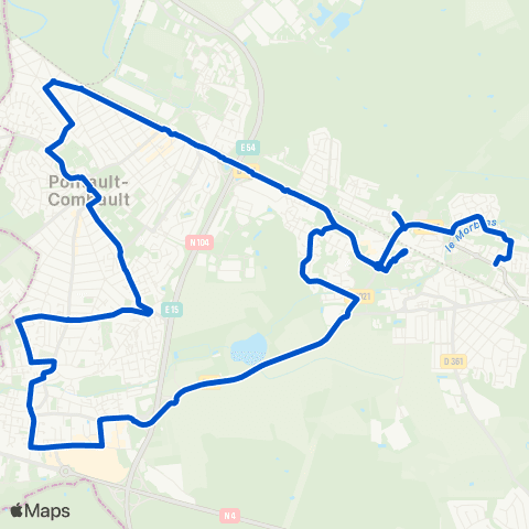 Île-de-France Mobilités Gare de Pontault (Rue de l'E.) <> Renardière - Delacroix map