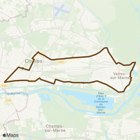Île-de-France Mobilités Gare de Chelles - Gournay <> Gare de Chelles - Gournay map