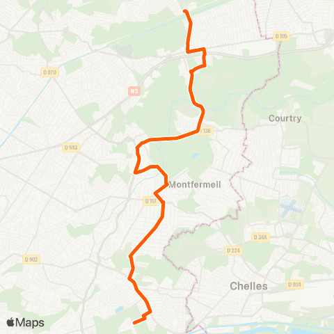 Île-de-France Mobilités Château d'Eau <> Gare du Vert Galant map