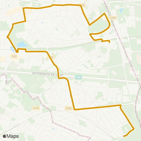 Île-de-France Mobilités Les Yvris - Noisy-le-Grand RER <> Noisy - Champs RER map