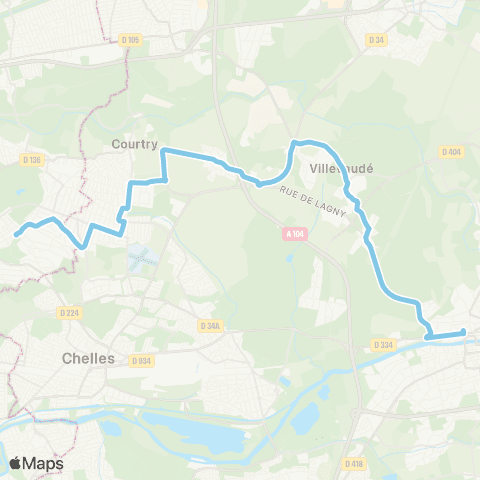 Île-de-France Mobilités Gare de Lagny Thorigny <> Hôp. de Montfermeil map