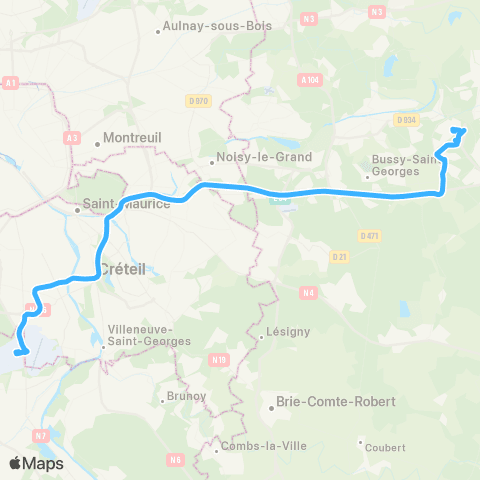Île-de-France Mobilités Chessy Nord <> Orly 4 map