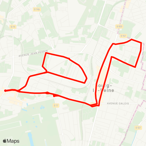 Île-de-France Mobilités Bourg-la-Reine RER <> Bourg-la-Reine RER map