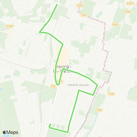 Île-de-France Mobilités Port Galand <> La Fontaine map
