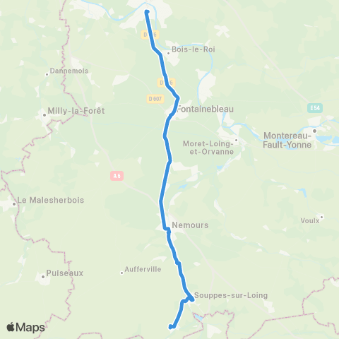 Île-de-France Mobilités Pl. de l'Ermitage-Melun <> Pl. Verdun map