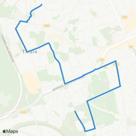 Île-de-France Mobilités Palais Omnisports <> Ferme de Grignon map