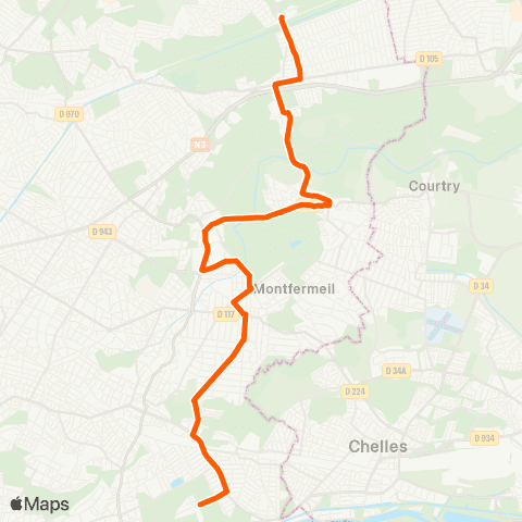 Île-de-France Mobilités Gare du Vert Galant <> Château d'Eau map