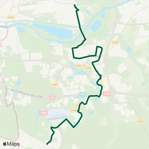 Île-de-France Mobilités Gare d'Émerainville / Pontault-Combault <> Gare de Vaires / Torcy map
