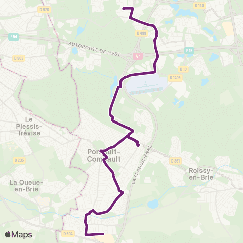 Île-de-France Mobilités Gare de Noisiel <> Centre Commercial map